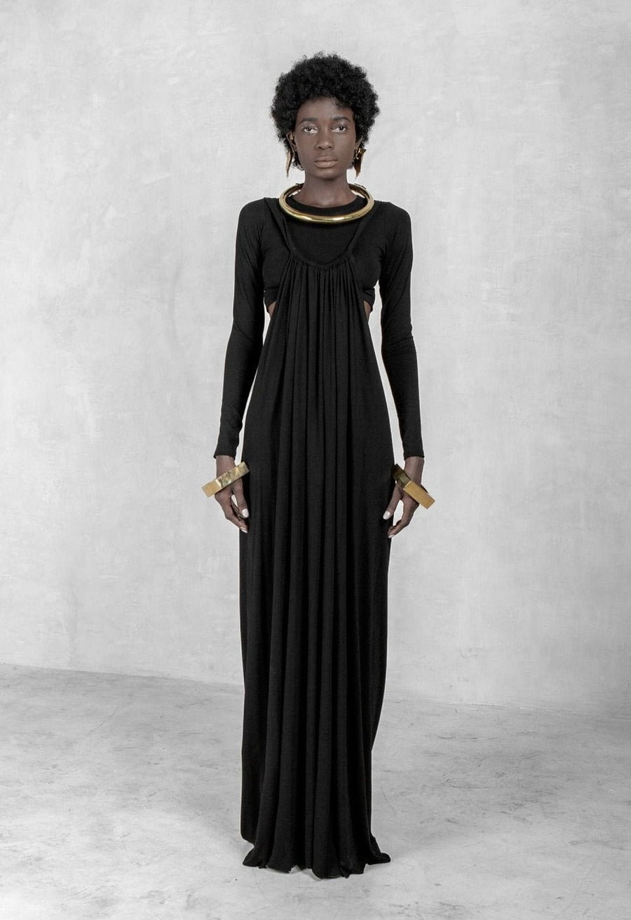 Drew Maxi Dress Black Organic Bamboo